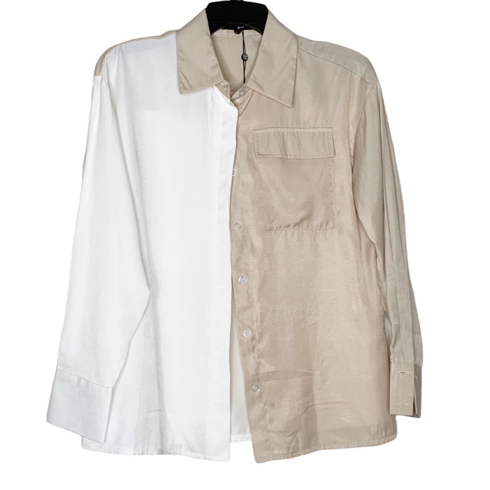 MISGUIDED two tone buttoned down top. Size 4